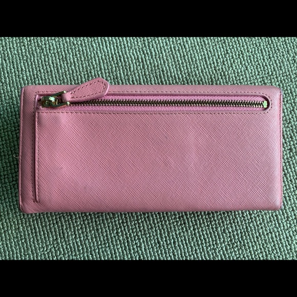 PRADA pink bow wallet leather women’s snap closure organizer bag zipper money - Picture 2 of 13